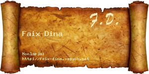 Faix Dina névjegykártya